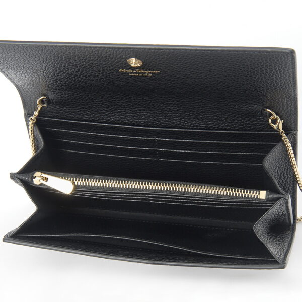 sfe22 0636 770374 4 Ferragamo Chain Wallet Shoulder Bag Black