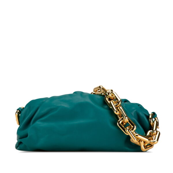 sfj8k9sqb6j72hii 1 Bottega Veneta The Chain Pouch One Shoulder Bag Blue Green