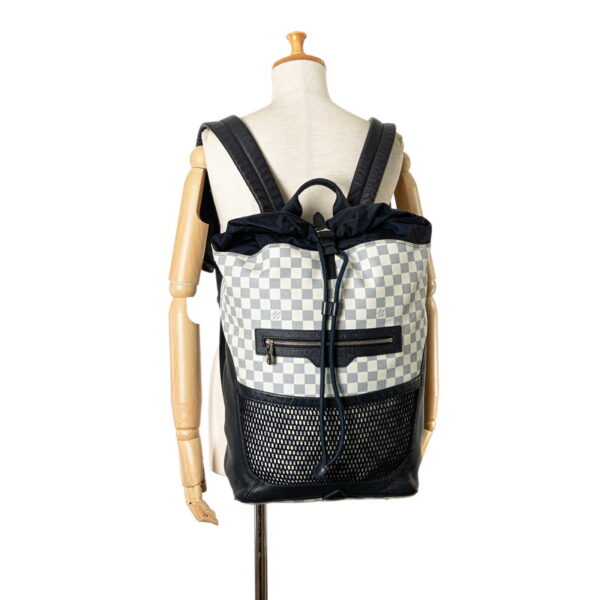 snki7o4s43l5ky9k 10 Louis Vuitton Damier Coast Match Point Nylon Rucksack Blue White