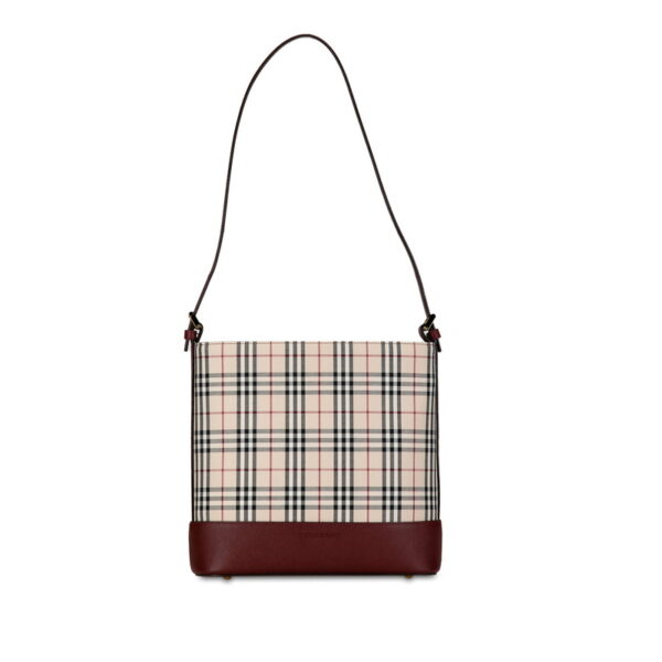 szgckfx516w977r0 1 Burberry Nova Check One Shoulder Bag Handbag Beige Wine Red