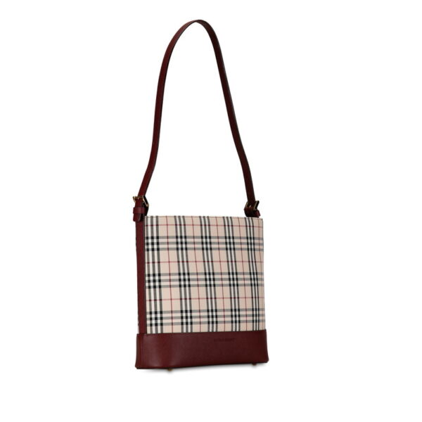 szgckfx516w977r0 2 Burberry Nova Check One Shoulder Bag Handbag Beige Wine Red