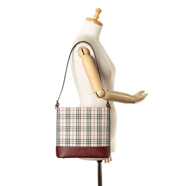 szgckfx516w977r0 9 Burberry Nova Check One Shoulder Bag Handbag Beige Wine Red