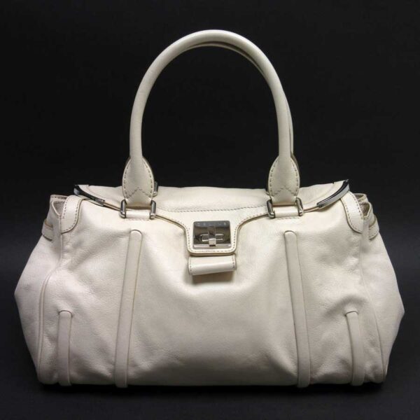 t13442 Celine Shoulder Bag Leather Beige