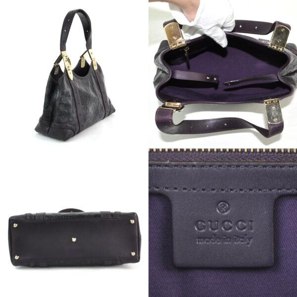 t15017 1 Gucci Embossed Leather Shoulder Bag Purple