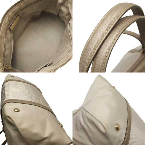 t15131 1 Salvatore Ferragamo Nylon Leather Tote Bag Beige