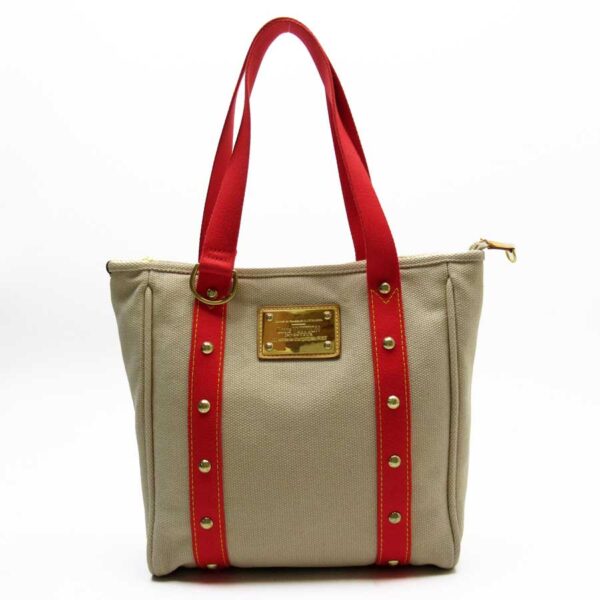 t16018a Louis Vuitton Antigua Hippo MM Canvas Tote Bag Beige