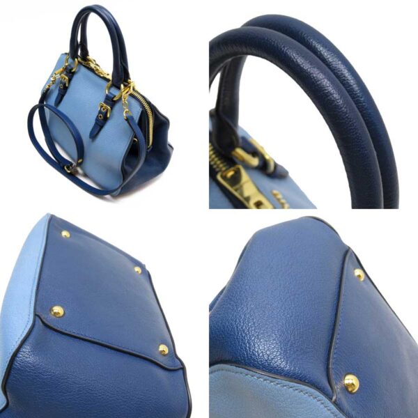 t16043e 1 Miu Miu Handbag Crossbody Shoulder Bag 2Way Bag Leather Blue