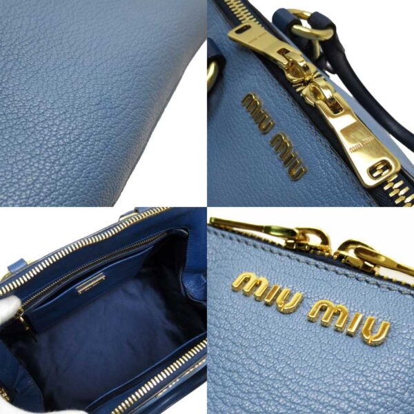 t16043e 2 Miu Miu Handbag Crossbody Shoulder Bag 2Way Bag Leather Blue