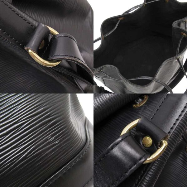 t16122c 2 Louis Vuitton Noe Epi Leather Drawstring Bag Black