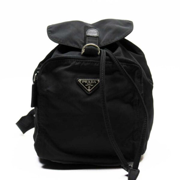 t16138d Prada Triangle Nylon Backpack Black