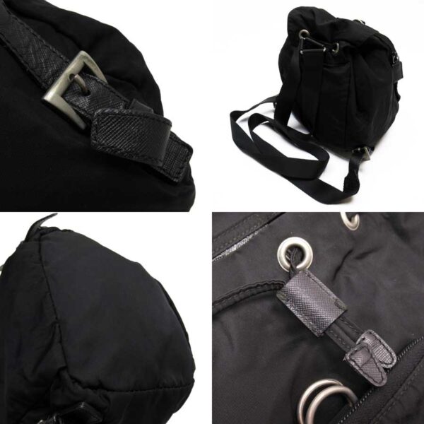 t16138d 1 Prada Triangle Nylon Backpack Black