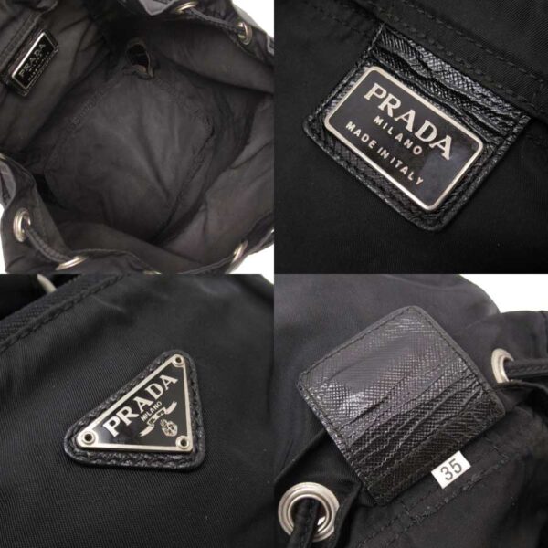 t16138d 2 Prada Triangle Nylon Backpack Black