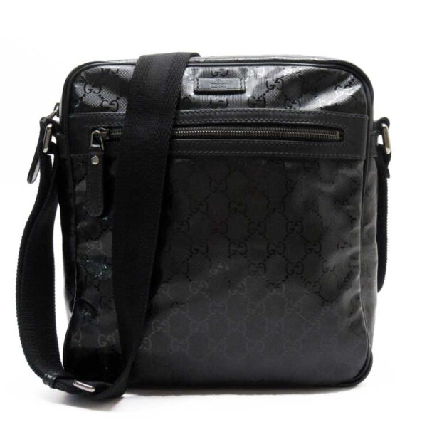 t16247a Gucci GG Crossbody Shoulder Bag Black