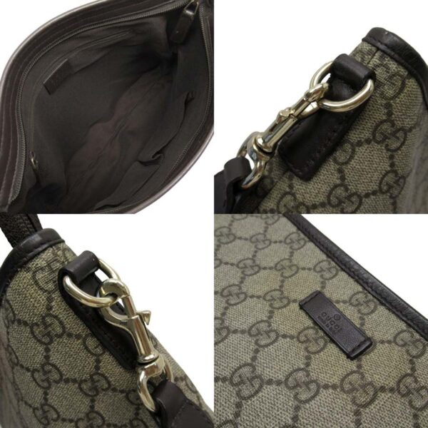 t16740a 2 Gucci GG Leather Crossbody Shoulder Bag Brown