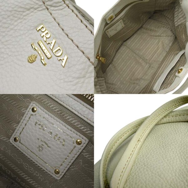 t16766a 2 Prada Leather Tote Bag White