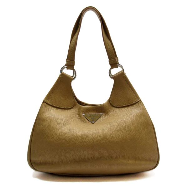 t17081e Prada Leather Shoulder Bag Brown