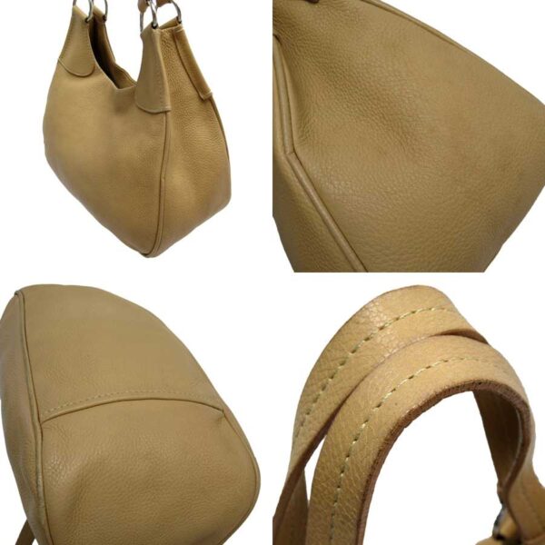 t17081e 1 Prada Leather Shoulder Bag Brown