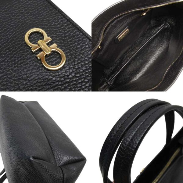 t17190g 1 Salvatore Ferragamo Gancini Leather Tote Bag Black