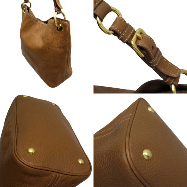 t17243a 1 Prada Leather Shoulder Bag Brown