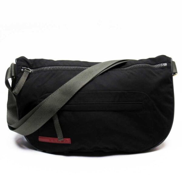 t17471a Prada Sports Nylon Shoulder Bag Black Gray