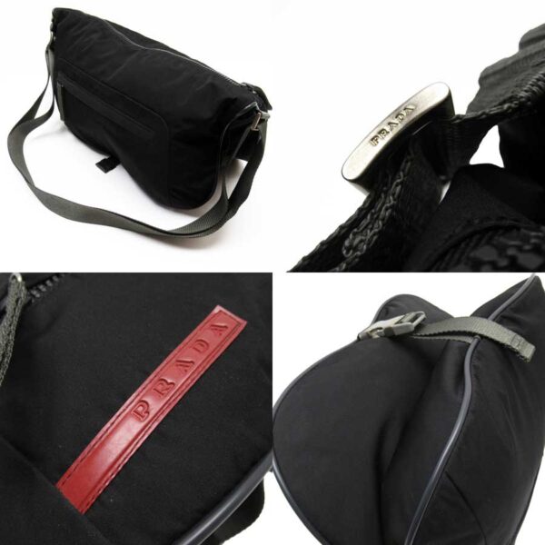 t17471a 1 Prada Sports Nylon Shoulder Bag Black Gray