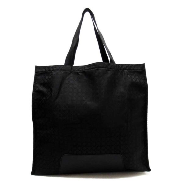 t17555 Salvatore Ferragamo Gancini Nylon Leather Tote Bag Black