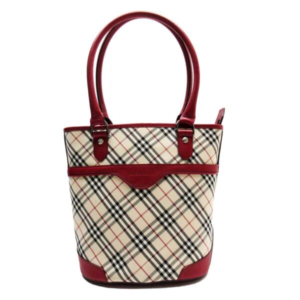 t17560a Burberry Nova Check Canvas Leather Shoulder Bag Beige