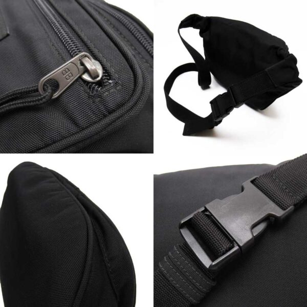 t17755a 1 Balenciaga Nylon Canvas Waist Bag Black