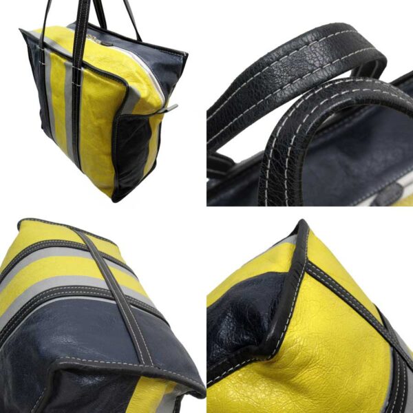 t17793a 1 Balenciaga Leather Shoulder Bag Black Gray Yellow