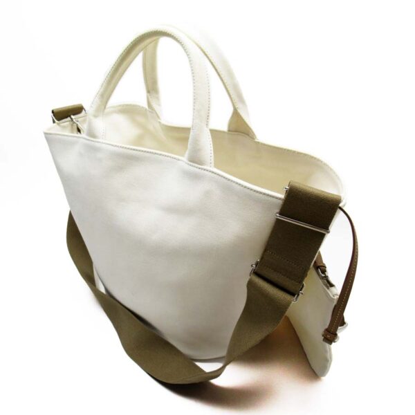 t17848a 1 Prada Canvas 2Way Bag White