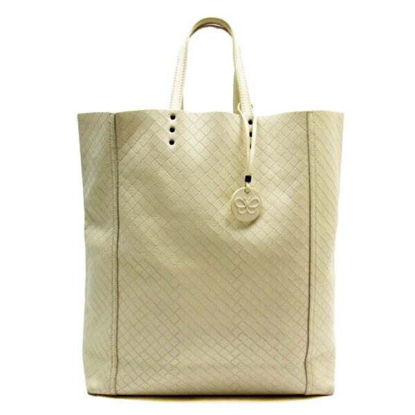 t17947g Bottega Veneta Intrecciato Leather Tote Bag Ivory