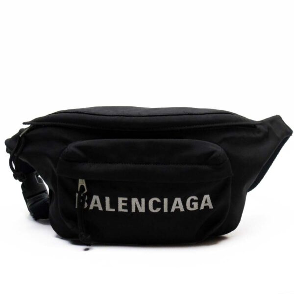 t17951a Balenciaga Nylon Waist Pouch Black