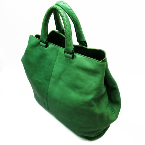 t18270a 1 Bottega Veneta Intrecciato Leather Tote Bag Green Red