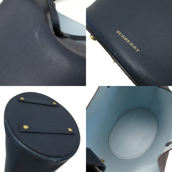 t18314a 4 Burberry Leather Shoulder Bag Navy