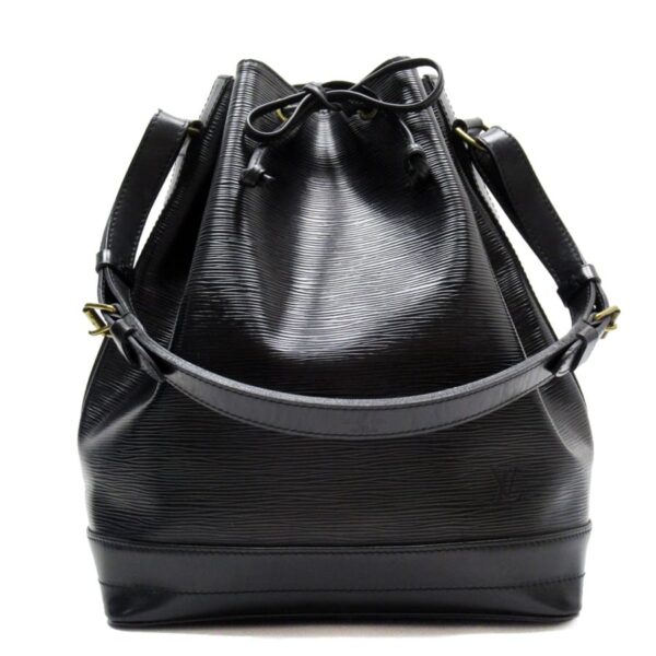 t18452a Louis Vuitton Noe Epi Leather Drawstring Bag Black