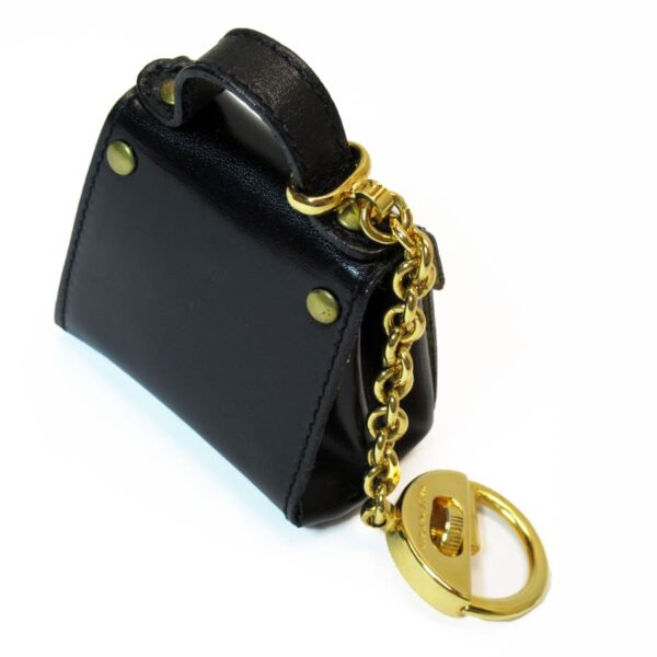 t18519a 1 Salvatore Ferragamo Gancini Leather Charm Black