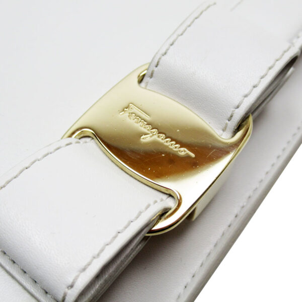 t19127a 2 Salvatore Ferragamo Rose Leather Crossbody Bag White