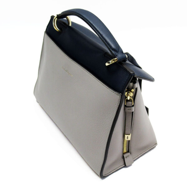 t19285a 1 Salvatore Ferragamo Leather Crossbody Shoulder Bag Gray Navy