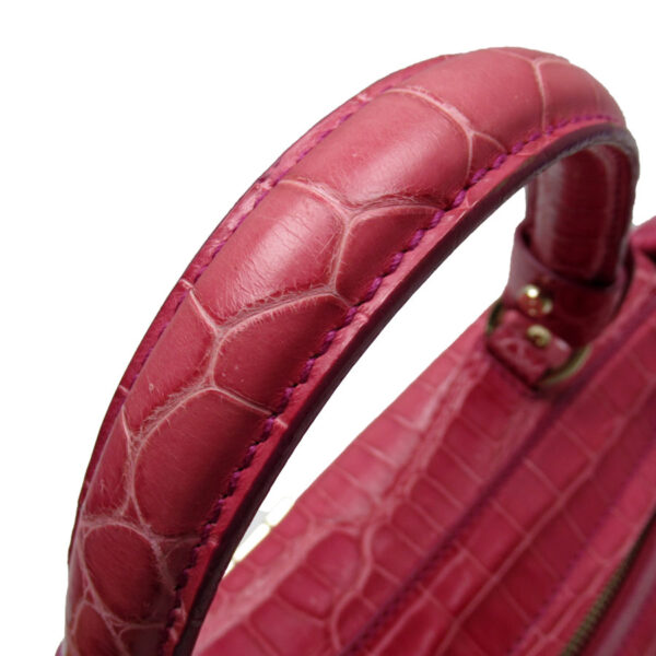 t19306a 2 Salvatore Ferragamo Gancini Crocodile Shoulder Bag Pink