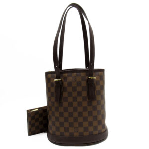 t19391a Louis Vuitton Neverfull MM Tote Bag Damier Ebene Brown