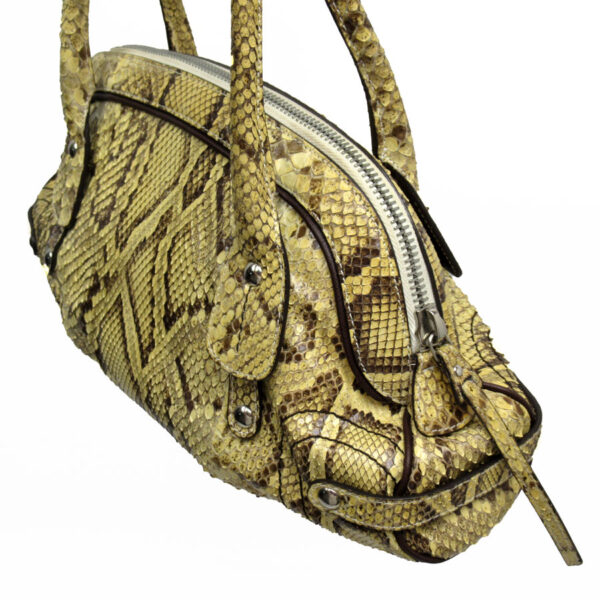 t19394a 1 Salvatore Ferragamo Python Shoulder Bag Yellow Beige