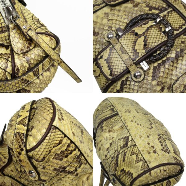 t19394a 3 c Salvatore Ferragamo Python Shoulder Bag Yellow Beige