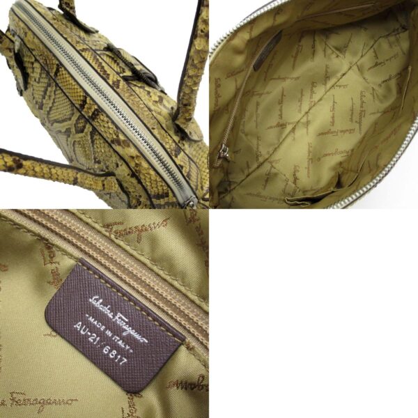 t19394a 7 c Salvatore Ferragamo Python Shoulder Bag Yellow Beige