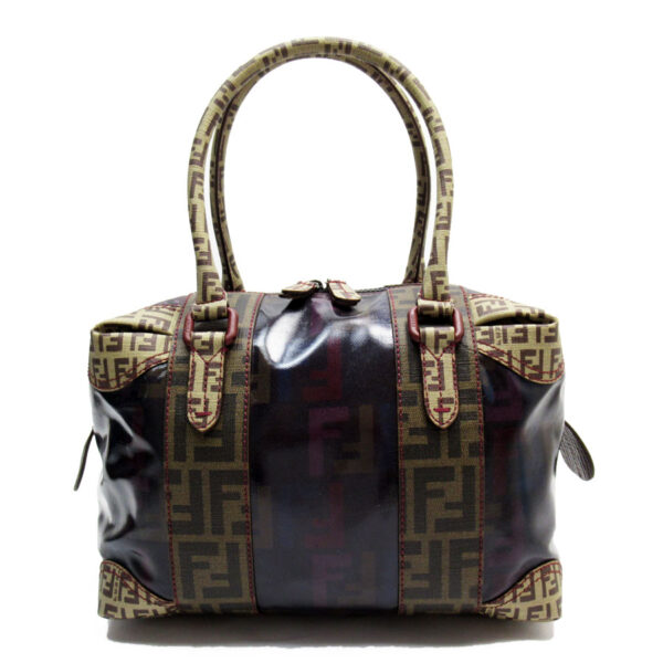 t19421f Fendi Handbag Canvas Brown