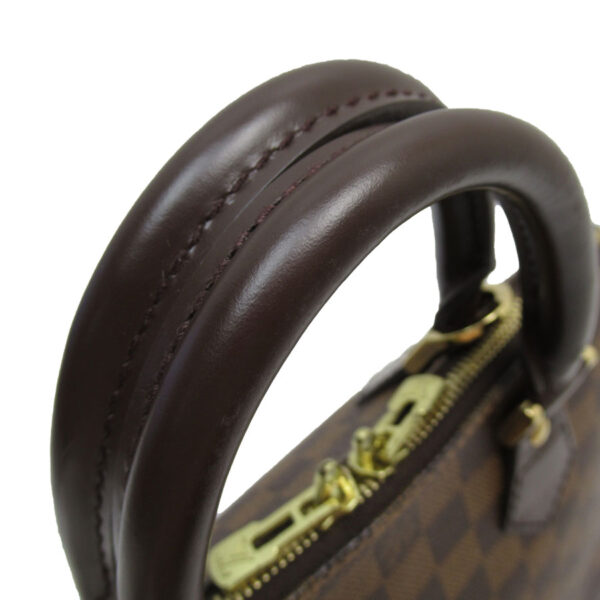 t19459a 2 Louis Vuitton Alma Damier Canvas Handbag Brown