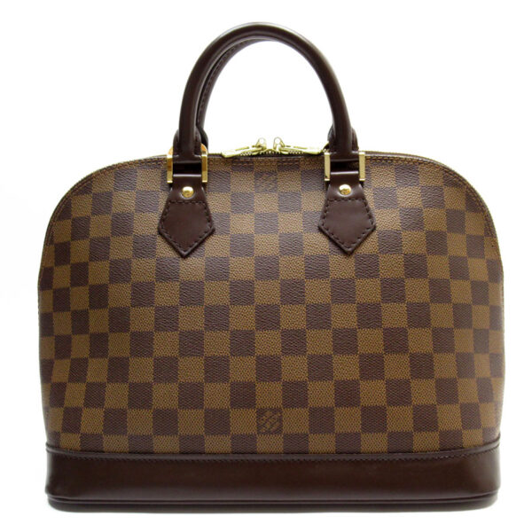 t19459a Louis Vuitton Alma Damier Canvas Handbag Brown