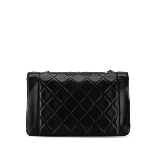 tckuhcce6trimoms 3 Chanel Diana Chain Shoulder Bag Lambskin Black