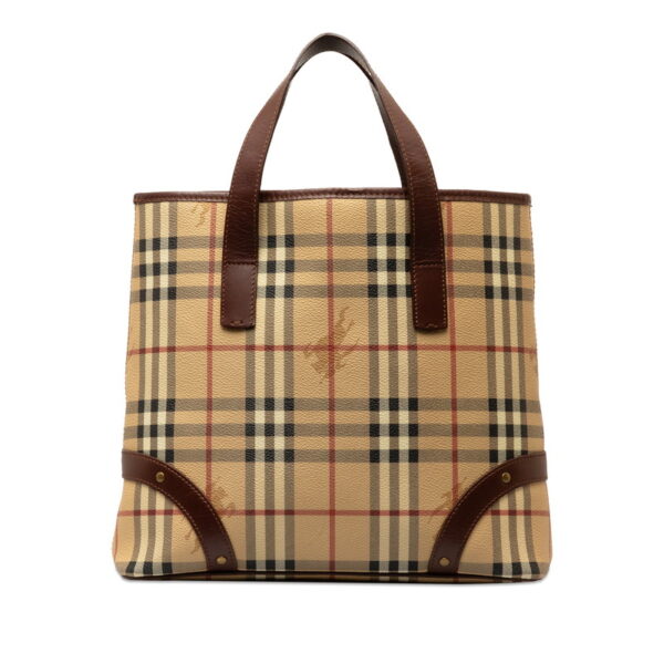 tvyac7z0d9tktyrt 1 Burberry Nova Check Shadow Horse Tote Bag Beige Brown