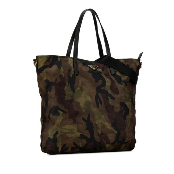 uwkvt7tuuzypy20j 2 Prada Triangle Plate Camouflage Nylon 2WAY Bag Khaki Green