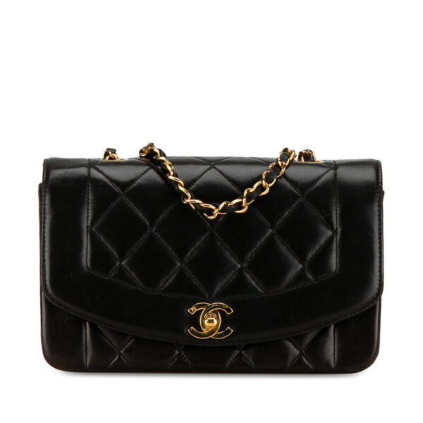 vwrmlvidrz7dnijs 1 Chanel Matelasse Diana Chain Shoulder Bag Lambskin Black